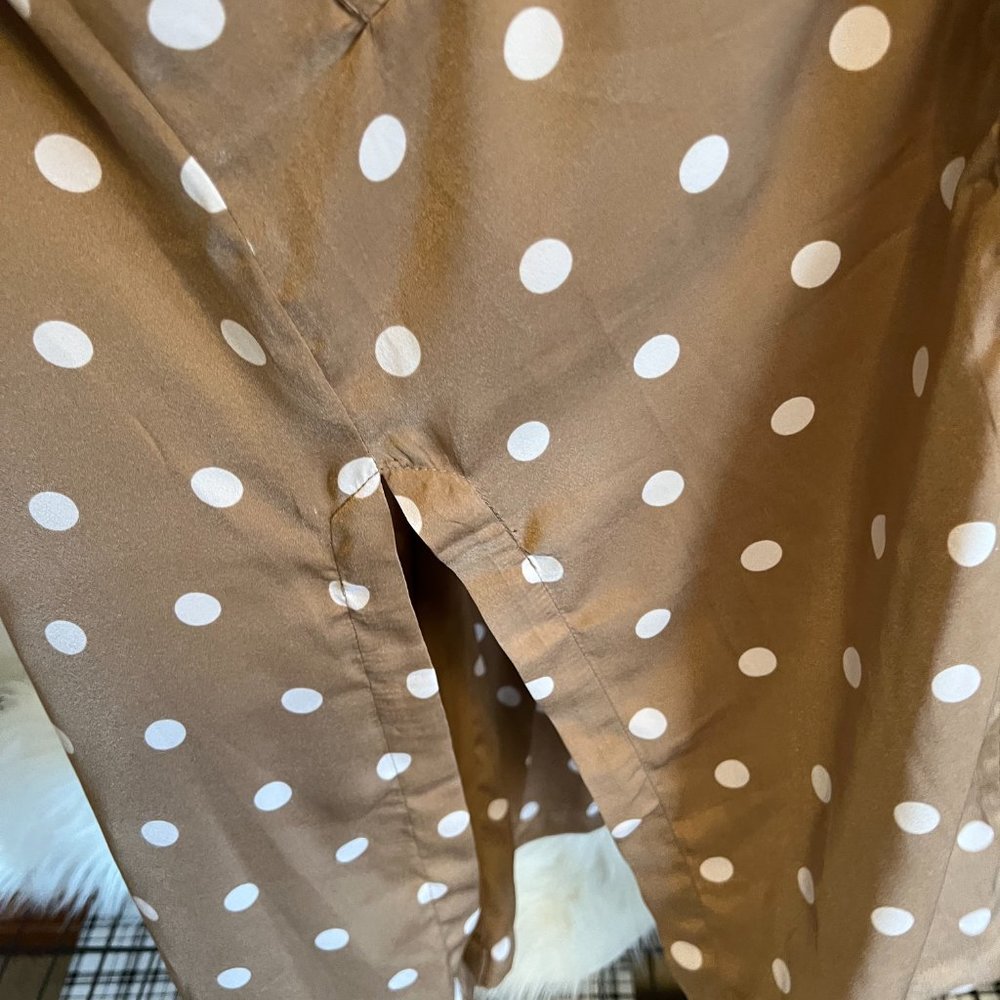 NWT Anthropologie BB Dakota Brown & White Polka Dot Duster S - Picture 6 of 9